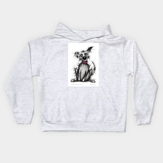 Fluffy the cute dog Kids Hoodie by Keith Mills